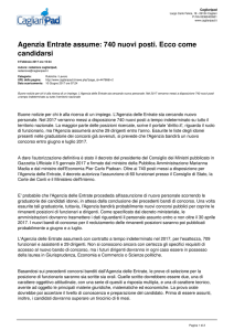 Cagliari Pad - Agenzia Entrate assume: 740 nuovi posti. Ecco come