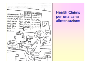 CLAIMS DI INTERESSE PER ALIMENTI E/O COMPONENTI DEGLI