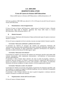 Corso di Laurea in Scienze dell`Educazione