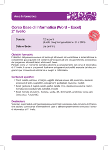 Corso Base di Informatica (Word – Excel)
