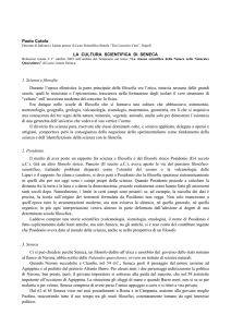 Paolo Cutolo LA CULTURA SCIENTIFICA DI SENECA 1. Scienza e