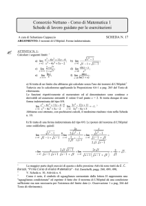 Scheda 17 - Dipartimento di Matematica