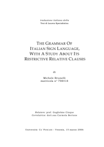 the grammar of italian sign language, with a study about its