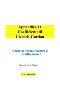 Appendice 11 Coefficienti di Clebsch-Gordan
