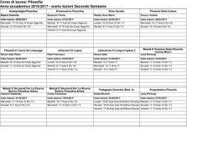 Corso di laurea: Filosofia Anno accademico 2016/2017