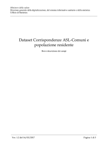 Dataset Corrispondenze ASL-Comuni e popolazione residente