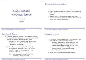 Lingue naturali [0.14in] e linguaggi formali