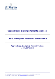Codice Etico e di Comportamento aziendale CFP S. Giuseppe