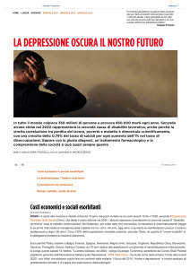 LA DEPRESSIONE OSCURA IL NOSTRO FUTURO