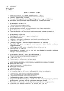 LSAEINSTEIN as 2014/2015 CLASSE IL PROGRAMMA DI LATINO