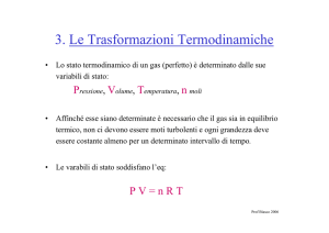 Le trasformazioni termodinamiche.
