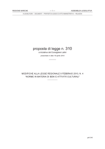 proposta di legge n. 310 - Consiglio Regionale delle Marche