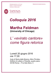 Colloquia 2016 Martha Feldman L` «evirato cantore» come figura
