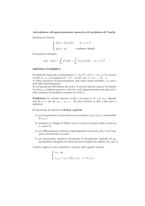 Introduzione all`approssimazione numerica del problema di Cauchy
