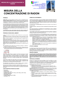 Brochure servizio misurazione del Radon