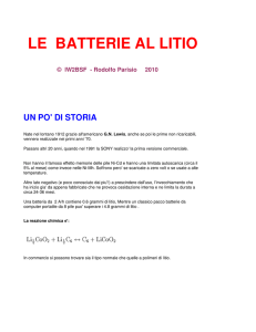 LE BATTERIE AL LITIO