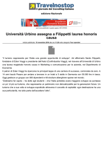 Università Urbino assegna a Filippetti laurea honoris