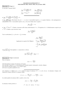 ESAME DI MATEMATICA I SOLUZIONE DEL TEMA DEL 20