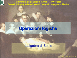 Operazioni logiche - Università degli Studi di Roma "Tor Vergata"