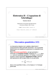 L`equazione di Schrödinger