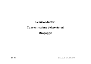 Semiconduttori Concentrazione dei portatori Drogaggio