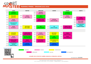 planning fitness / stagione 2015-2016