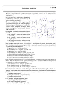 Esercitazione “Definizioni” AA 2015/16 1. Provare a spiegare che