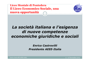 La società italiana e l`esigenza di nuove competenze economiche