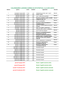 calendario lezioni corso di statistica: aa 2014-2015