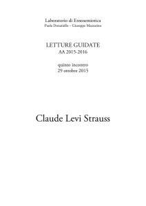 Claude Levi Strauss - Laboratorio di Etnosemiotica