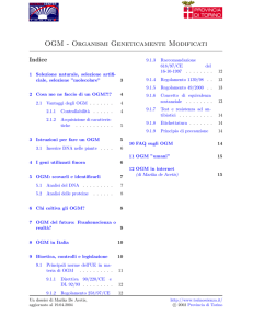 OGM - Organismi Geneticamente Modificati