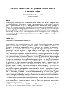 Formazione e risorse umane per gli uffici di statistica pubblici