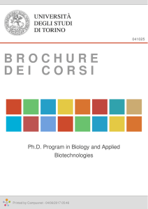 Brochure dei corsi  - Ph.D. Program in Biology and Applied
