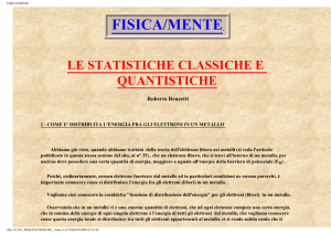 Le statistiche classiche e quantistiche