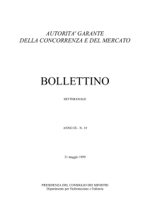 bollettino - Autorità Garante della Concorrenza e del Mercato