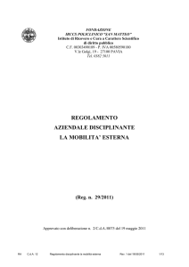 Regolamento aziendale disciplinante la mobilità esterna