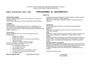 1L, Matematica, Prof Renata Maffetti