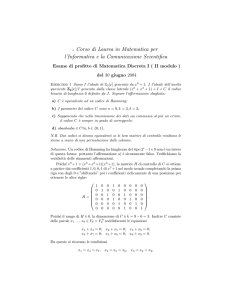 Corso di Laurea in Matematica per l`Informatica e la Comunicazione
