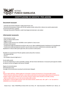 costituzione di societa` per azioni - Notaio Gianluca Fusco | Studio