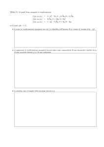 TEMA N.1 [8 punti] Sono assegnate la trasformazione f1(p1,p2,p3