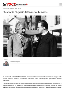 Il concetto di spazio di Einstein e Lemaitre