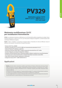 Wattmetro multifunzione CA/CC per installazioni fotovoltaiche