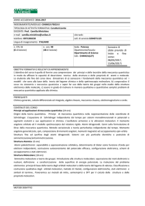 chimica fisica ii - Dipartimento di Scienze (UNIBAS)