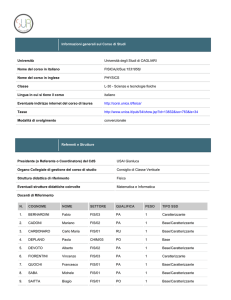 Referenti e Strutture Informazioni generali sul Corso di Studi