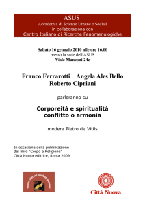 ASUS Franco Ferrarotti Angela Ales Bello Roberto Cipriani