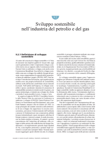 Sviluppo sostenibile nell`industria del petrolio e del gas