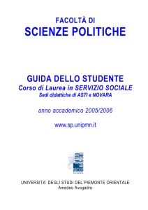 Guida dello Studente - Facoltà di Scienze Politiche