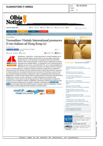 Veronafiere: Vinitaly International promuove il vino italiano ad Hong