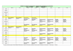 CORSO DI LAUREA IN TECNICHE DI LABORATORIO BIOMEDICO