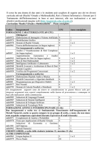 Il corso ha una durata di due anni e lo studente può scegliere di